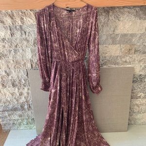 Verdot Vines Long Sleeve Diana Maxi Dress